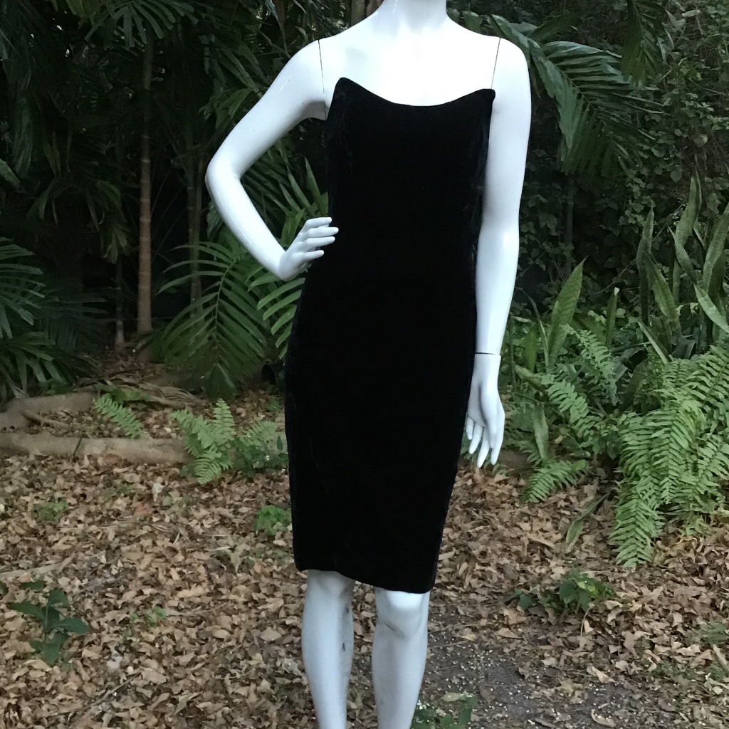 Vintage Velvet 80s Pencil Dress